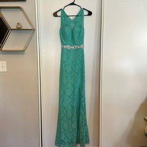 Teal prom dress